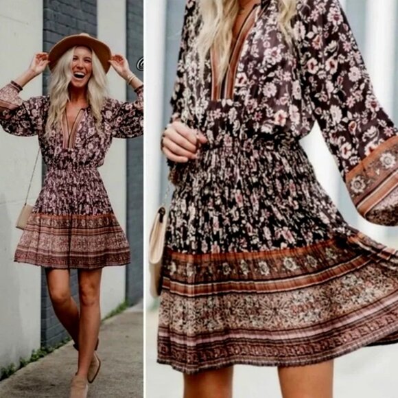 Anthropologie Dresses & Skirts - Anthropologie Size 2X Dress Current Air Alyce Flirty Flowy  Pleated Knee Length